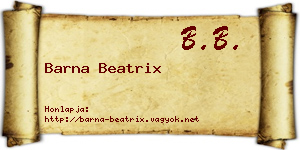 Barna Beatrix névjegykártya